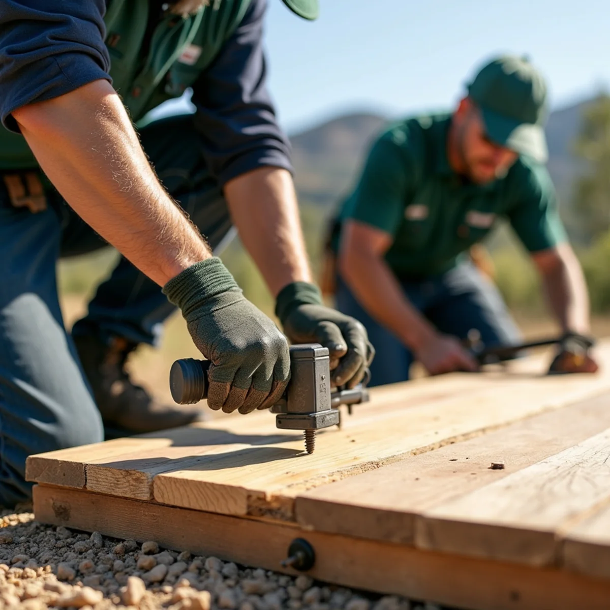 Installing composite deck boards using hidden edge fastener system