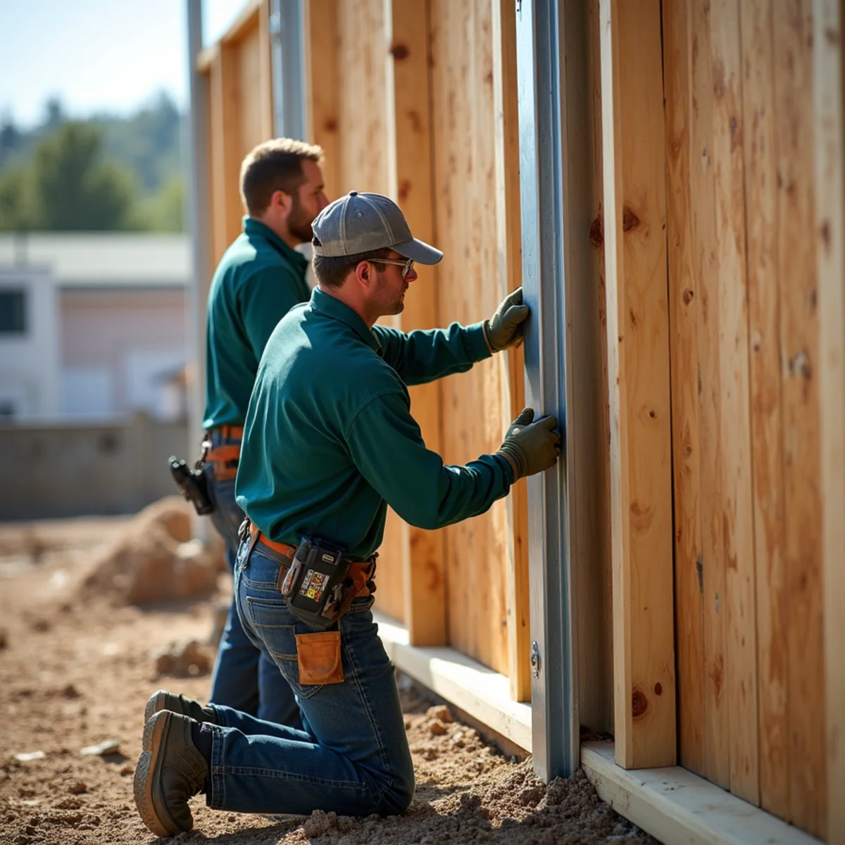 Installing wind-rated steel PostMaster behind cedar fence panel