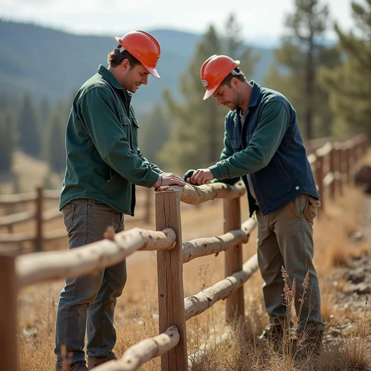 Two-rail split rail fence built to wildlife-safe 42-inch height specification