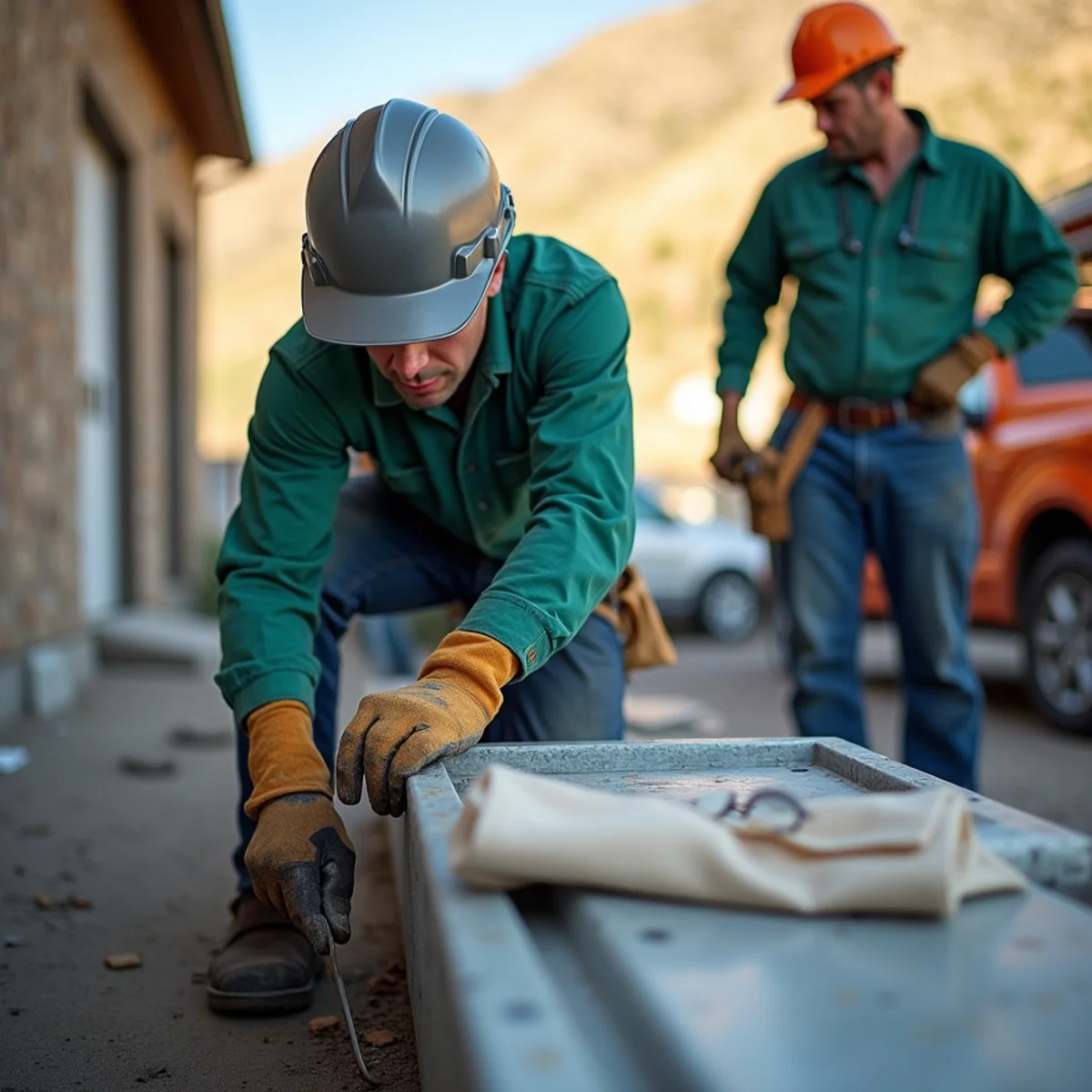 All-steel non-combustible fence framing creating zero-ignition zone near home