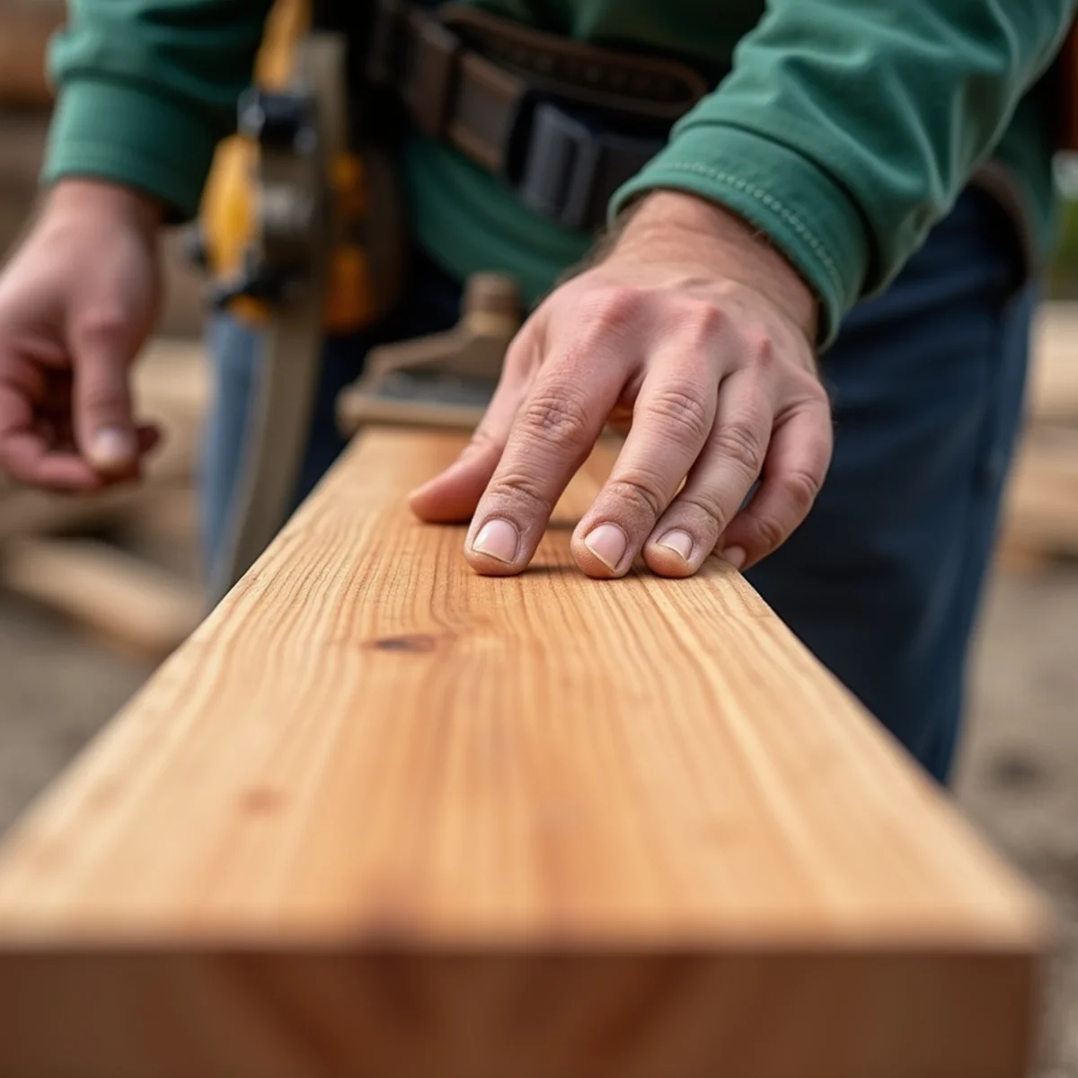 Close-up of tight grain and natural color in Western Red Cedar lumber